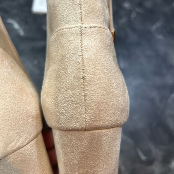 ZBY Amazon Women’s 8.5 Pointed Toe Beige  Dressy Fall Booties New - Picture 5 of 11
